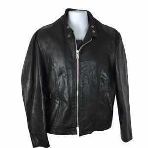 Excelled Black Leather Jacket, Vintage, 42R,‎
